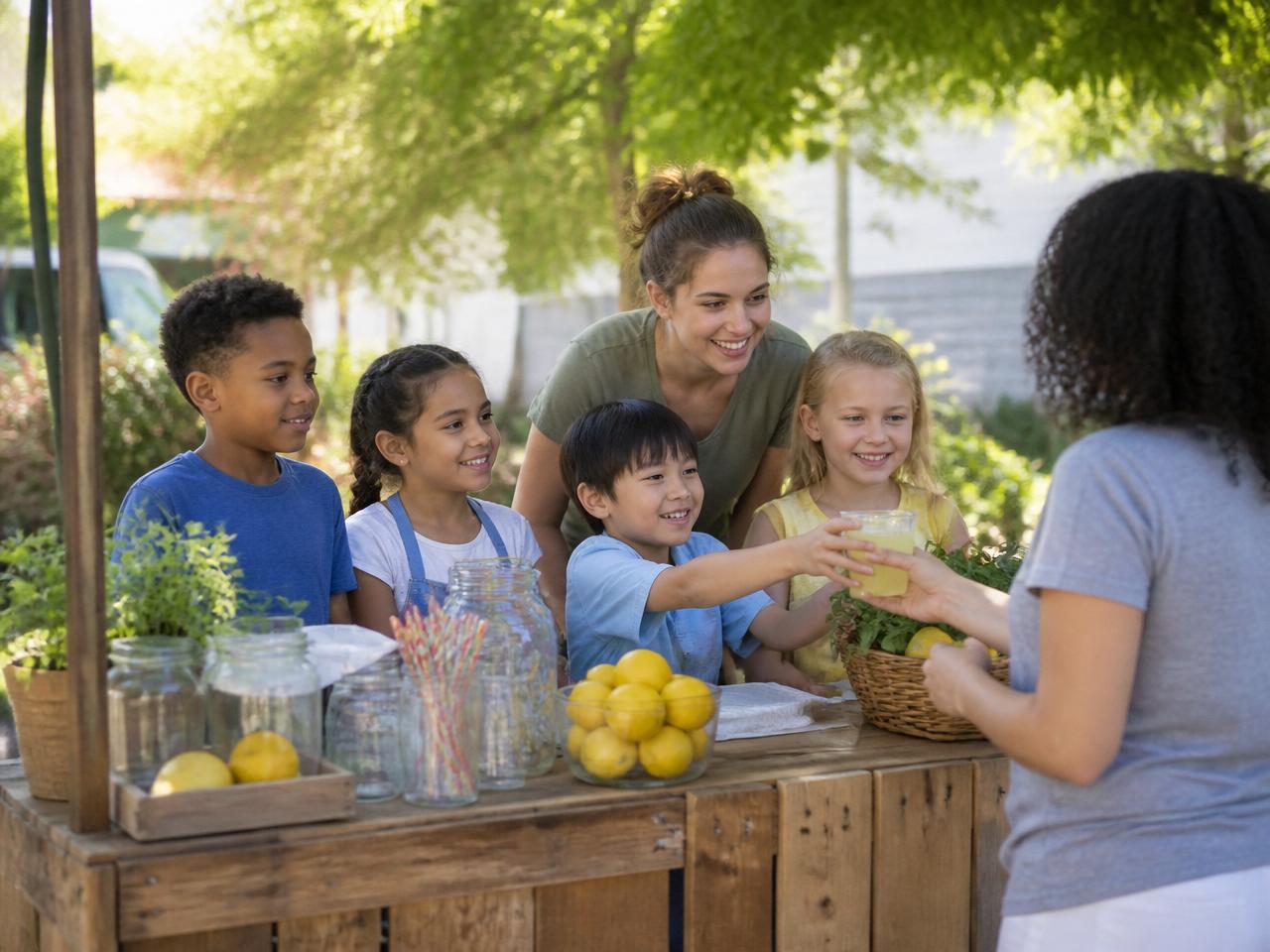 Kids leading a community project together